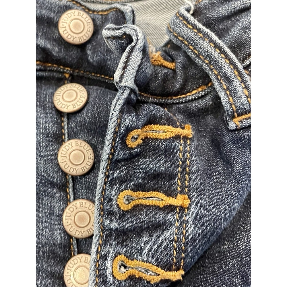 Judy Blue Jeans Womens Blue High Rise Button Fly Skinny Fit 9 29 Cuffed Stretch - Picture 8 of 10